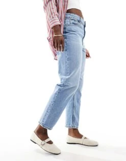 Mango Mom Jeans In Mid Blue For Women 9 Mango Mom Jeans In Mid Blue For Women -Mango Sales 206847265 4