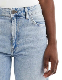 Mango Mid Rise Straight Leg Jeans In Light Bleach Wash For Women Blue -Mango Sales 206847339 5