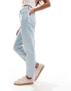 Mango Mom Jeans In Bleach Light Blue For Women -Mango Sales 206847361 1 blue 1