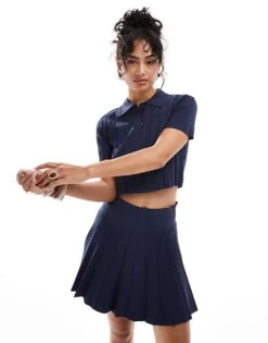 Mango Top & Mini Skirt Co-ord In Navy -Mango Sales 206847718 1 navy 1