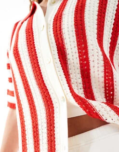 Mango Crochet Knitted Tipped Top In White For Women -Mango Sales 206847726 3