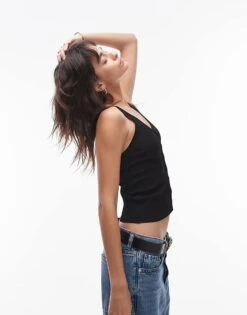 Mango Button Through Vest In Black For Women -Mango Sales 206847775 1 black 1