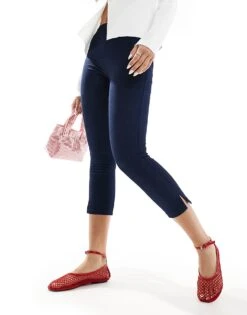 Mango Denim Capri Trousers In Blue For Women -Mango Sales 206847852 1 blue 1