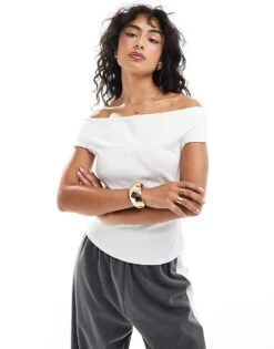 Mango Bardot Top In White For Women -Mango Sales 206847978 1 white 1