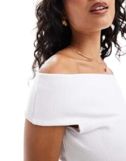 Mango Bardot Top In White For Women -Mango Sales 206847978 3