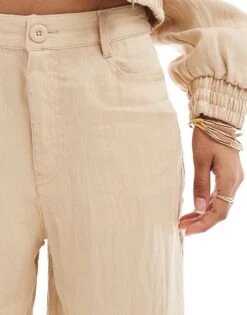 Mango Textured Lightweight Co-ord Trousers In Light Beige For Women -Mango Sales 206848253 2