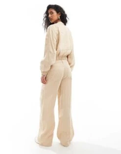Mango Textured Lightweight Co-ord Trousers In Light Beige For Women -Mango Sales 206848253 5