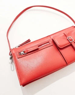 Mango Mini Pocket Detail Shoulder Bag In Red For Women -Mango Sales 206848358 4