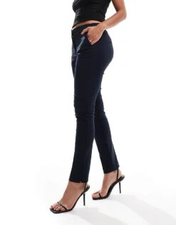 Mango Slim Tailored Trousers In Navy For Women -Mango Sales 206848359 5