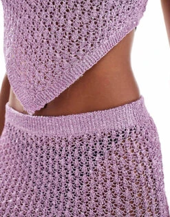 Mango Co-ord Skirt In Lilac For Women -Mango Sales 206982798 2