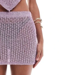 Mango Co-ord Skirt In Lilac For Women -Mango Sales 206982798 4