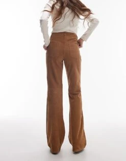 Mango Suede Flare Trousers In Brown For Women -Mango Sales 207042714 4