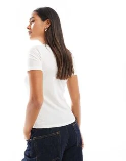 Mango Button Front Baby Tee In White For Women -Mango Sales 207101948 4