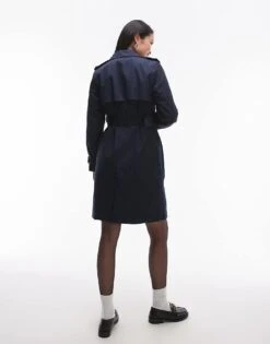 Mango Panel Detail Trench Coat In Navy For Women -Mango Sales 207102324 3