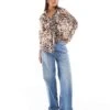 Mango Mixed Leopard Print Shirt In Brown For Women