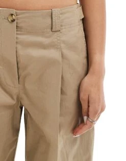 Mango Straight Leg Button Front Slouchy Trousers In Beige For Women -Mango Sales 207102470 4