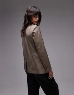 Mango Oversized Check Blazer In Brown For Women -Mango Sales 207102474 4