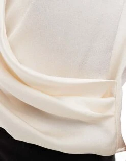 Mango Wrap Front Sleeveless Satin Shirt In White For Women -Mango Sales 207102494 3