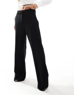 Mango Longline Pintuck Trousers In Black For Women -Mango Sales 207102495 4