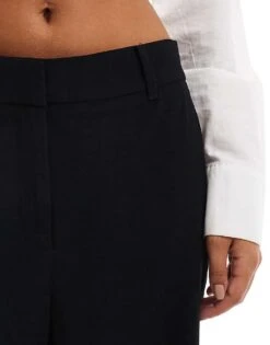 Mango Longline Pintuck Trousers In Black For Women -Mango Sales 207102495 5