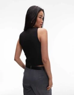 Mango Button Front Waistcoat In Black For Women -Mango Sales 207102521 4