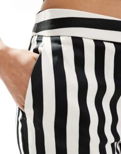 Mango Stripe Straight Leg Trousers In Black And White For Women 9 Mango Stripe Straight Leg Trousers In Black And White For Women -Mango Sales 207102637 4