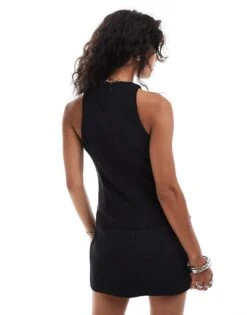 Mango Sleeveless Peplum Hem Top In Black For Women -Mango Sales 207102644 4