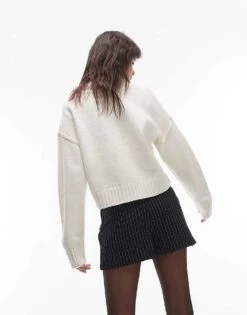 Mango Pinstripe Skort In Navy For Women -Mango Sales 207103927 3