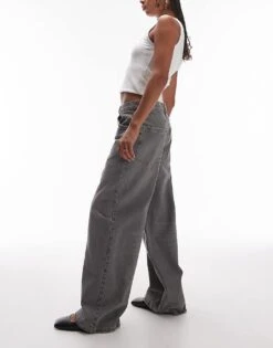 Mango Relaxed Straight Jeans In Washed Black For Women -Mango Sales 207104039 3