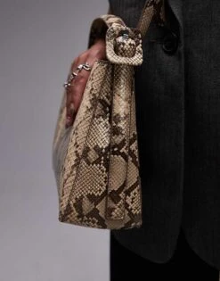 Mango Adjustable Strap Handbag In Snake Print For Women Grey -Mango Sales 207104047 4