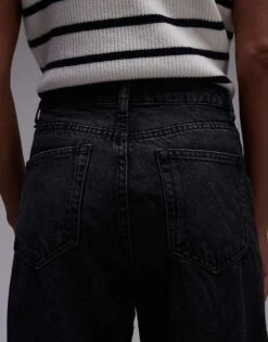 Mango Straight Leg Raw Hem Jeans In Black For Women -Mango Sales 207104058 4