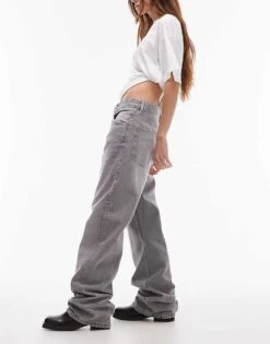 Mango Mid Rise Straight Leg Jeans In Light Grey Wash For Women 8 Mango Mid Rise Straight Leg Jeans In Light Grey Wash For Women -Mango Sales 207104066 3