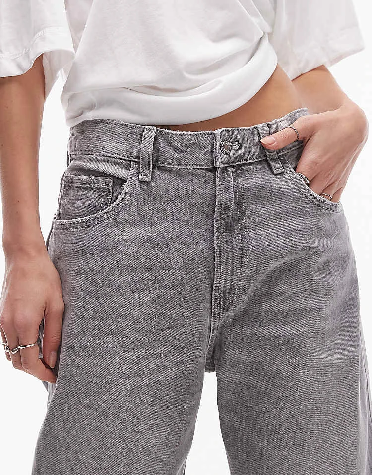 Mango Mid Rise Straight Leg Jeans In Light Grey Wash For Women 5 Mango Mid Rise Straight Leg Jeans In Light Grey Wash For Women - Image 5