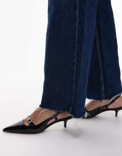 Mango Sling Back Buckle Front Heel In Black For Women -Mango Sales 207104108 1 black 1