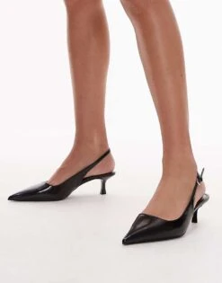 Mango Sling Back Heels In Black For Women -Mango Sales 207104131 1 black 1