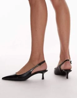 Mango Sling Back Heels In Black For Women -Mango Sales 207104131 4
