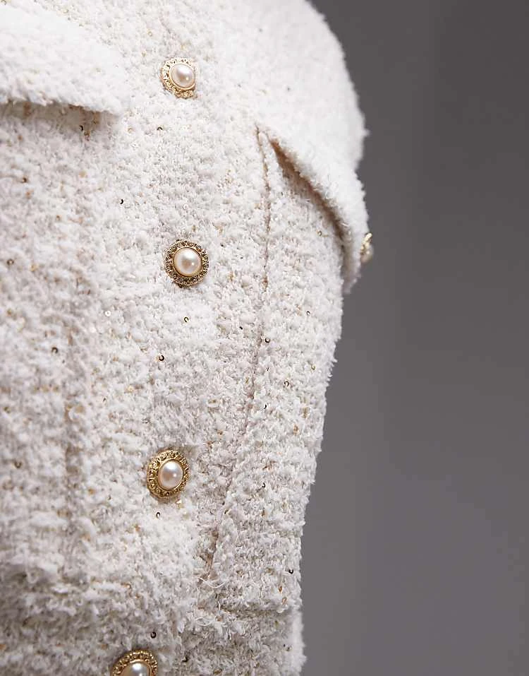 Mango Button Through Sleeveless Waistcoat In White For Women 3 Mango Button Through Sleeveless Waistcoat In White For Women - Image 3