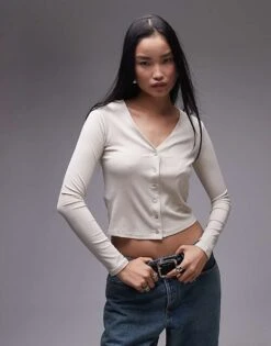 Mango Button Up Cardigan In Beige For Women -Mango Sales 207108429 1 beige 1