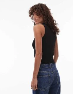 Mango Half Zip Sleeveless Jumper In Black For Women -Mango Sales 207108970 4