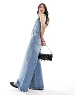 Mango Denim Waistcoat Jumpsuit In Light Blue For Women -Mango Sales 207109127 1 lightblue 1