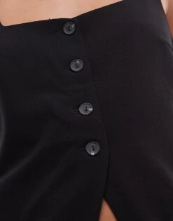 Mango Square Neck Waistcoat In Black For Women -Mango Sales 207109139 3