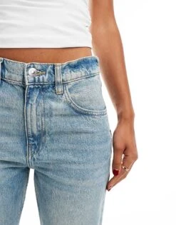 Mango Turn Up Straight Leg Jeans In Blue For Women -Mango Sales 207109721 4