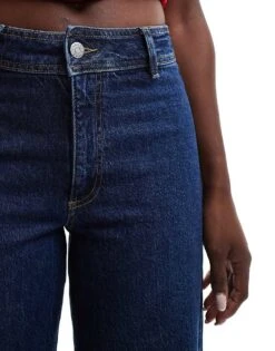 Mango Wide Leg Jeans In Dark Blue For Women -Mango Sales 207109753 5