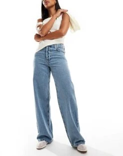 Mango Slouchy Straight Leg Jeans In Light Blue Wash For Women -Mango Sales 207109754 1 lightblue 1