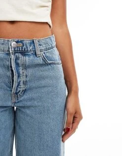 Mango Slouchy Straight Leg Jeans In Light Blue Wash For Women -Mango Sales 207109754 4