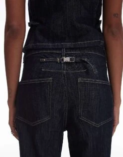 Mango Slouchy Straight Leg Jean Co-ord In Dark Blue For Women Navy -Mango Sales 207213150 4