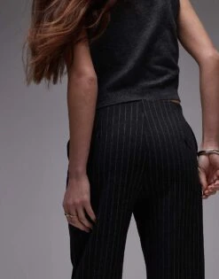 Mango Pinstripe Straight Leg Trouser In Grey For Women -Mango Sales 207213202 3