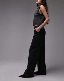 Mango Pinstripe Straight Leg Trouser In Grey For Women -Mango Sales 207213202 4