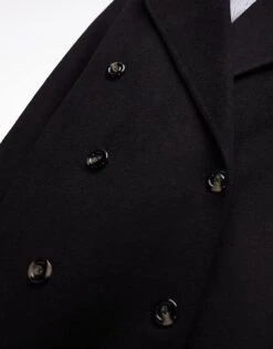 Mango Double Breasted Maxi Coat In Black For Women -Mango Sales 207261905 4