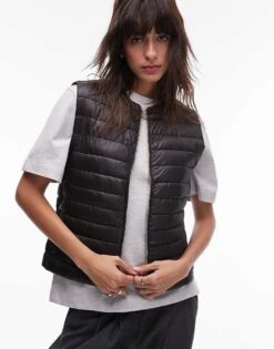 Mango Water Repellent Padded Gilet In Black For Women -Mango Sales 207262125 1 black 1